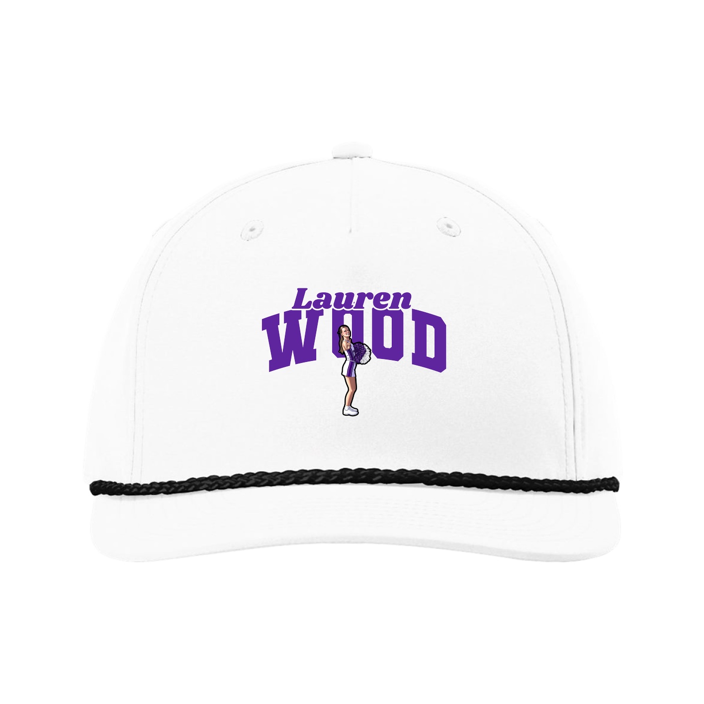 Five-Panel Classic Rope Cap — Signature Arch in White