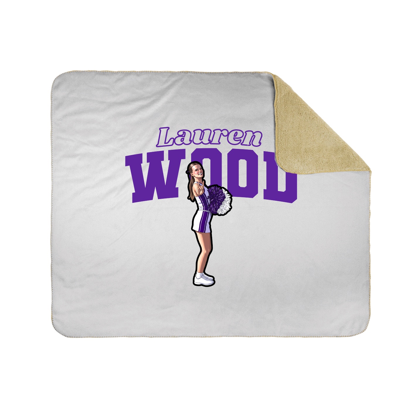 Throw Blanket — Name Arch in White