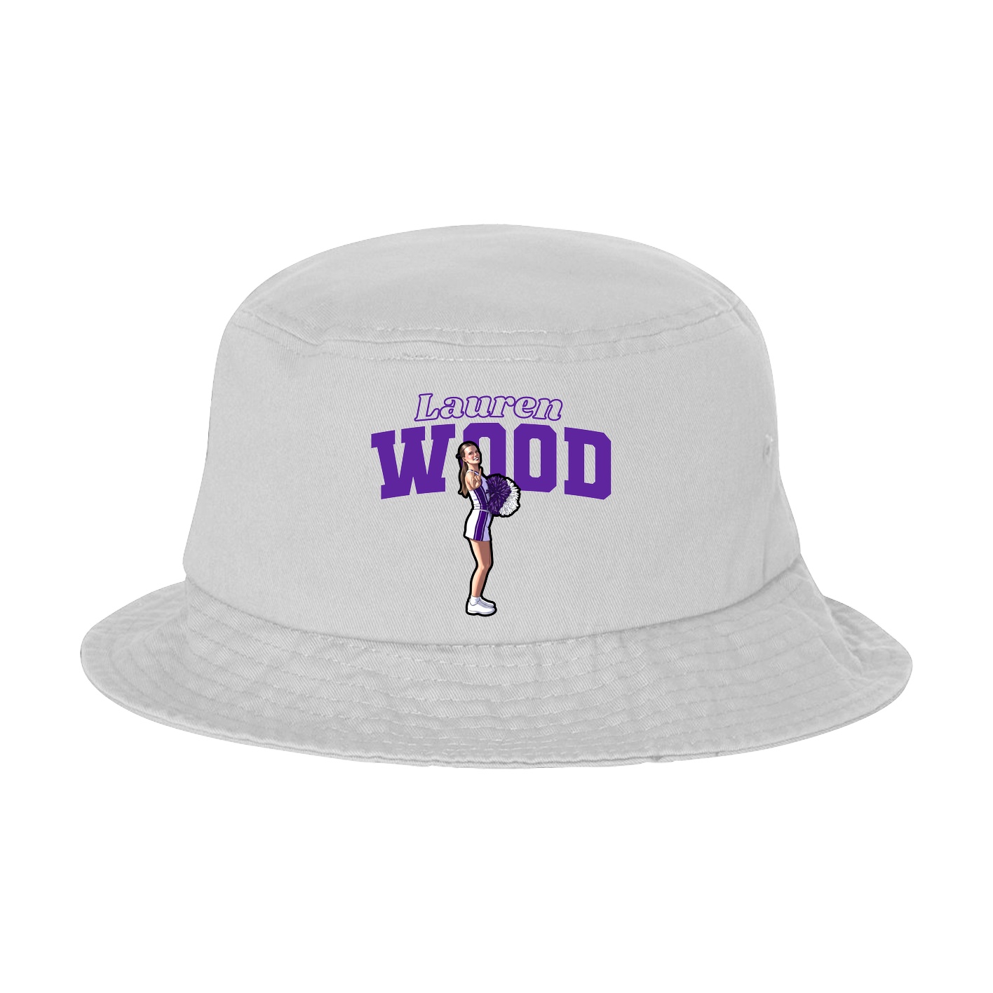 Bucket Cap — Name Arch in White