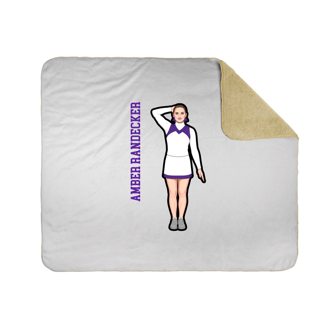 Throw Blanket — Name Vertical in White