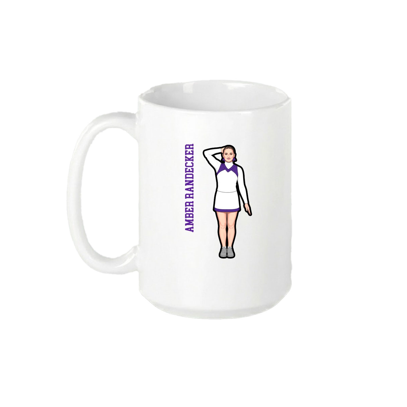 15oz Coffee Mug — Name Vertical in White