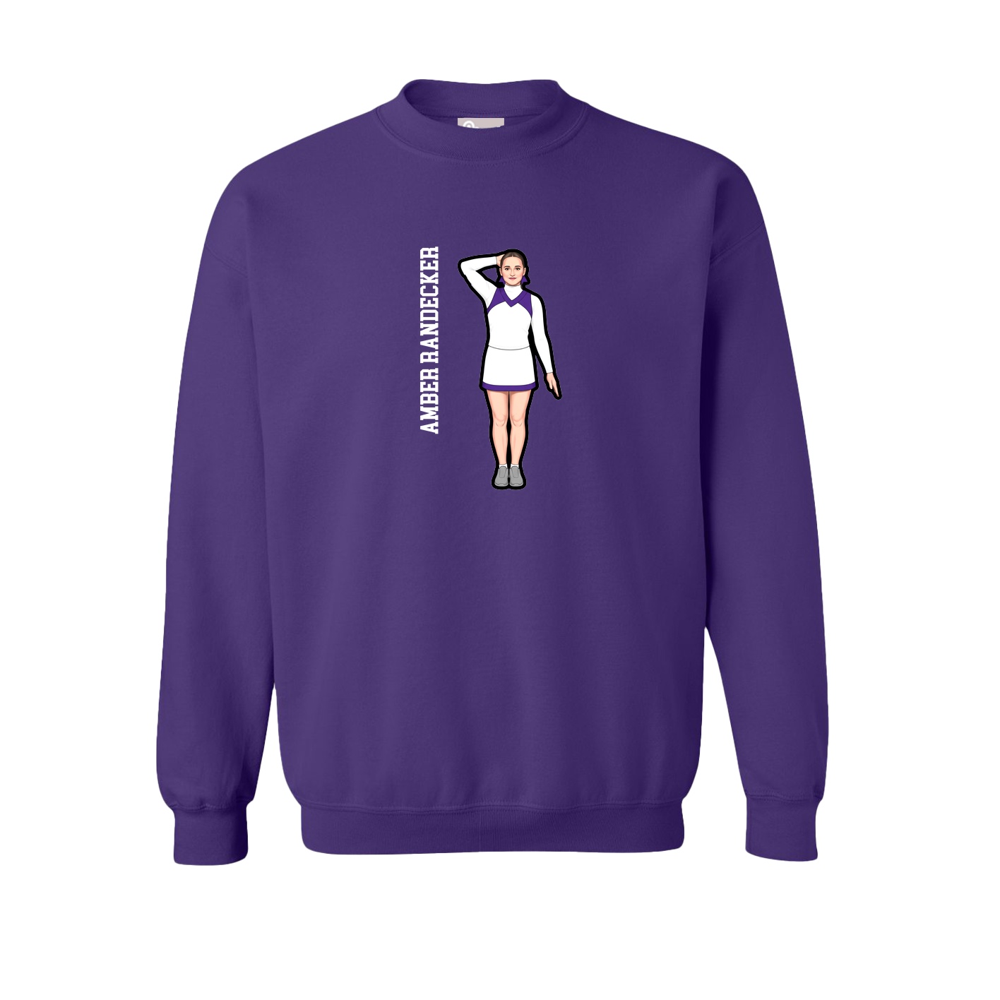 Fleece Crew — Name Vertical in Purple