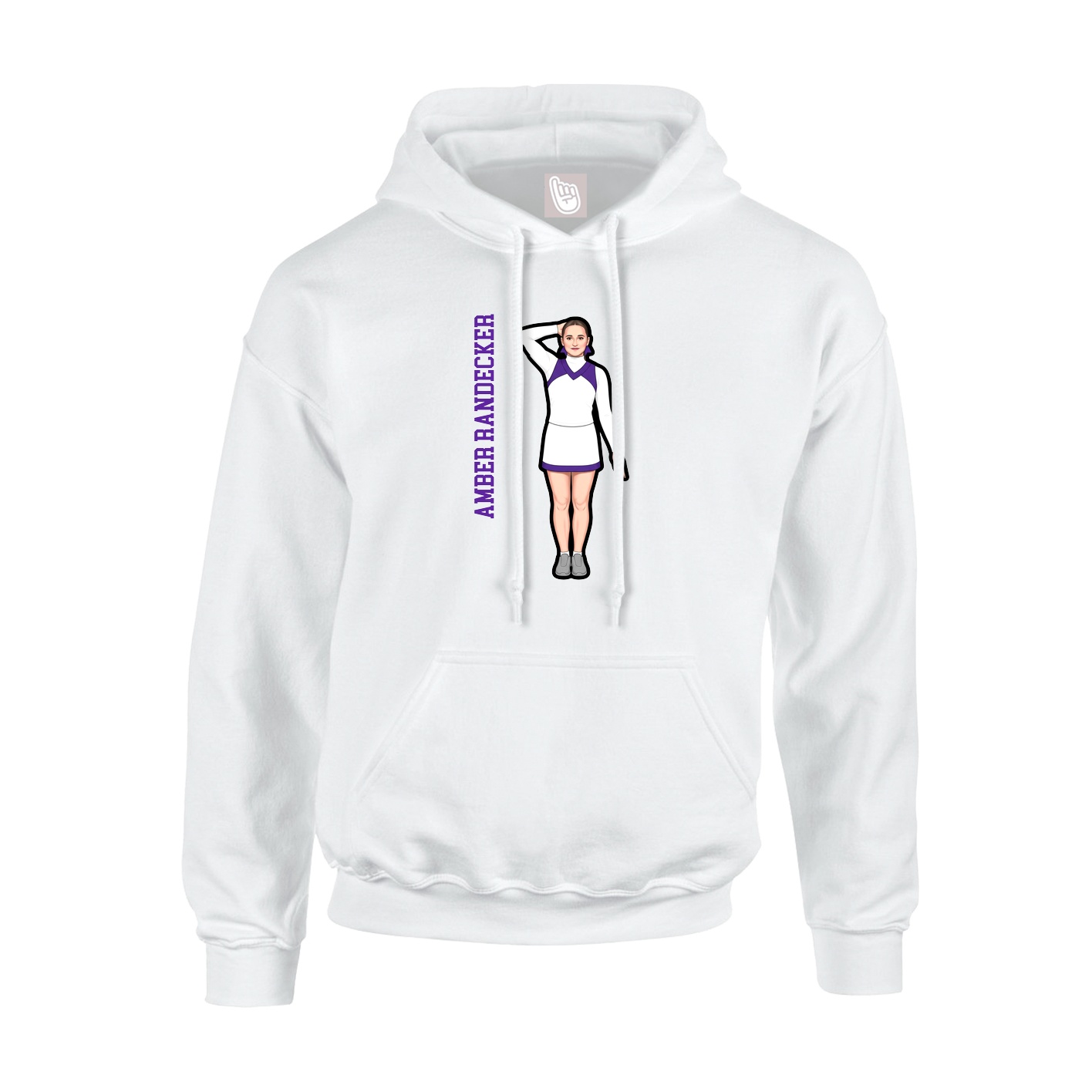 Youth Hoodie — Name Vertical in White