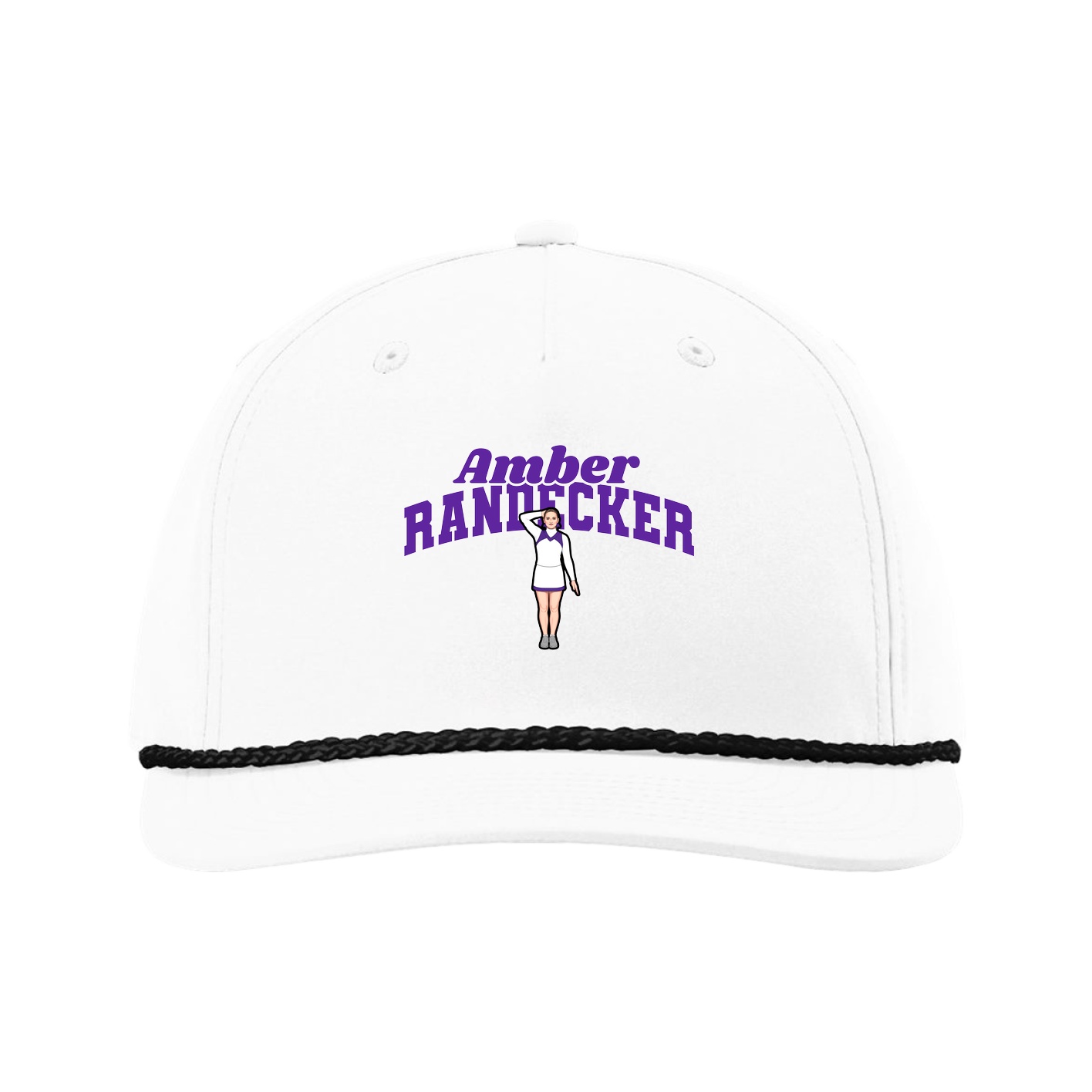 Five-Panel Classic Rope Cap — Signature Arch in White