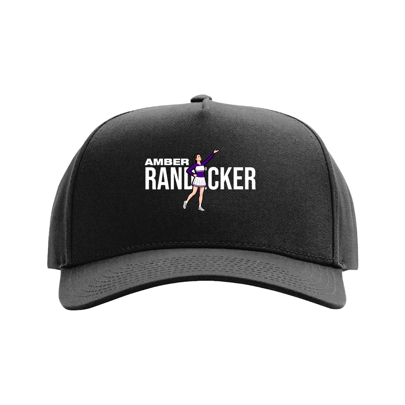 Full Fabric Five-Panel Champ Cap — Player Name in Black