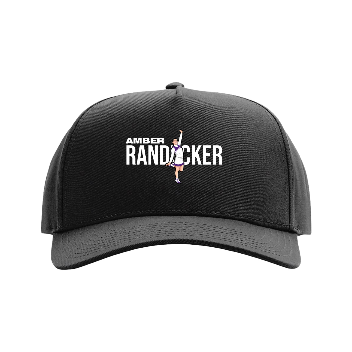 Full Fabric Five-Panel Champ Cap — Player Name in Black