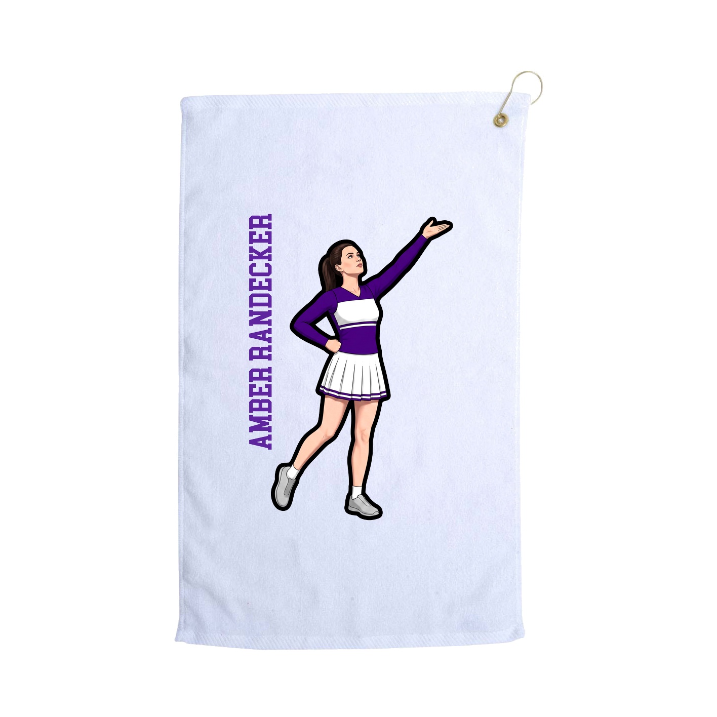 Golf Towel — Name Vertical in White