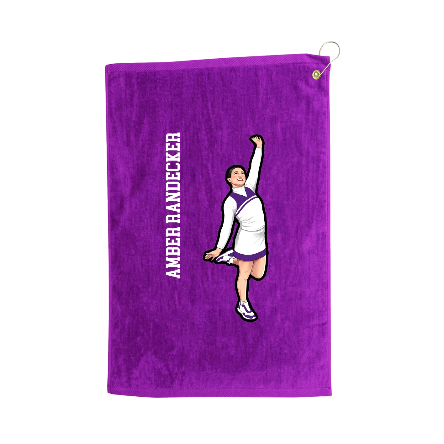 Golf Towel — Name Vertical in Purple