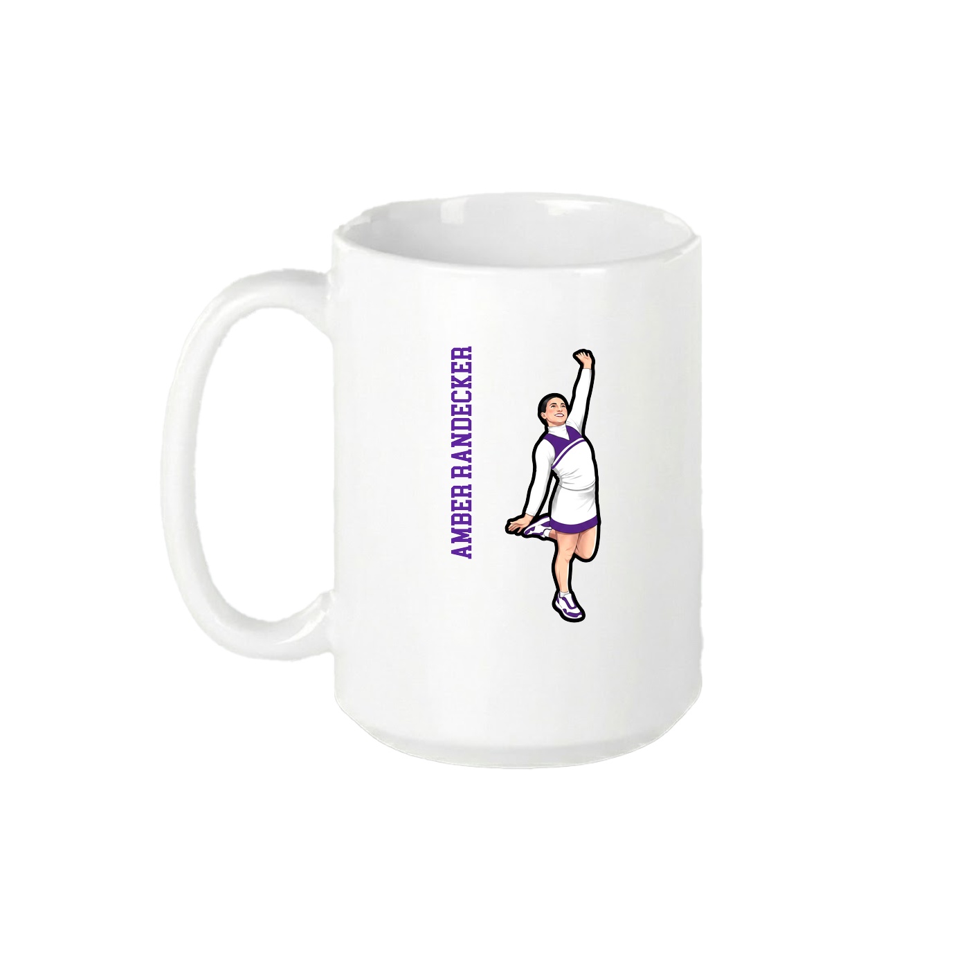 15oz Coffee Mug — Name Vertical in White