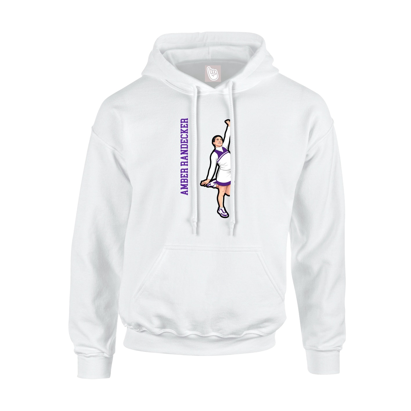 Hoodie — Name Vertical in White