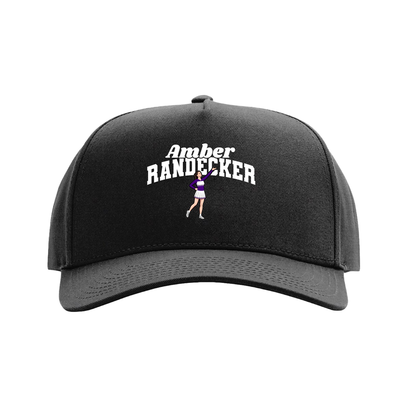 Full Fabric Five-Panel Champ Cap — Signature Arch in Black