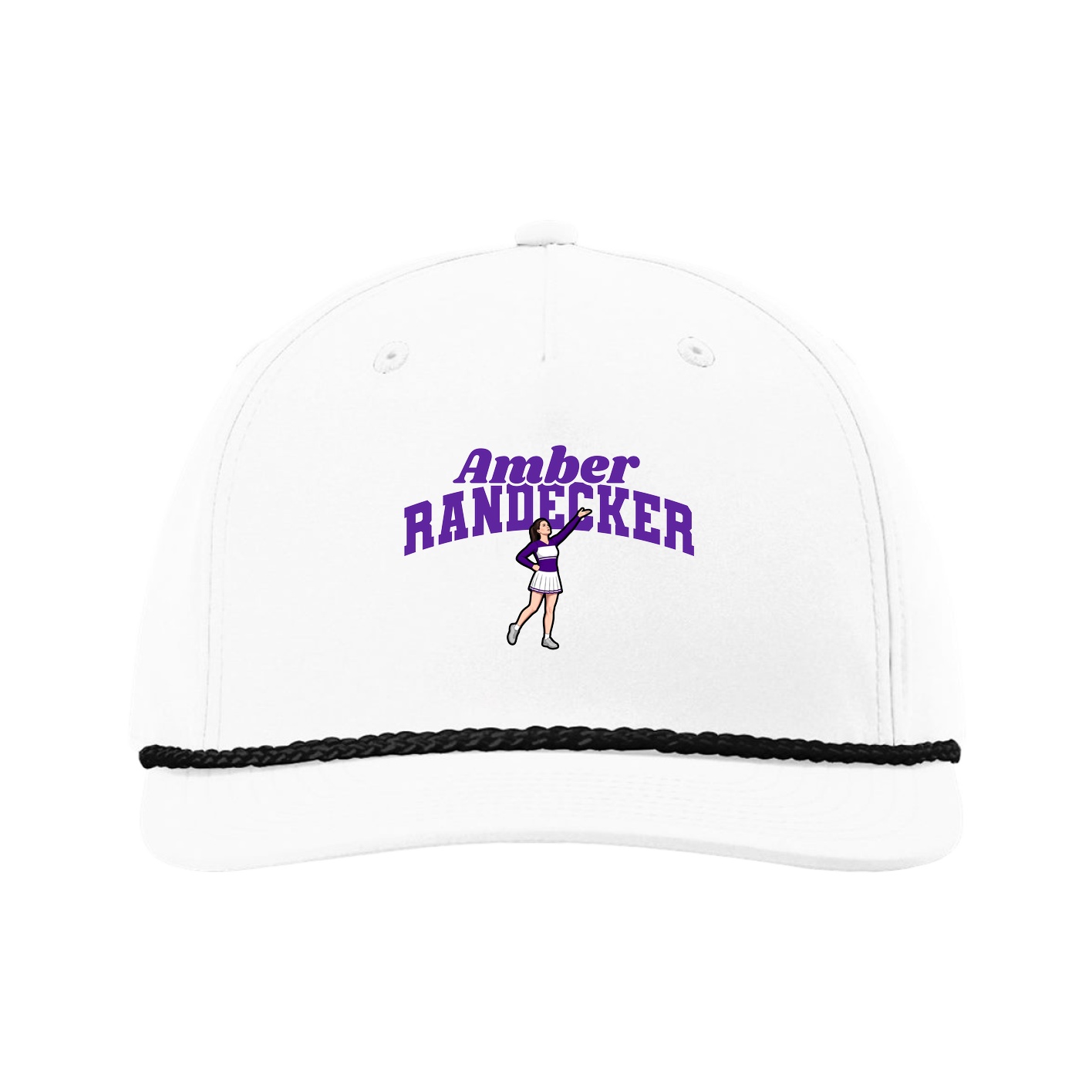 Five-Panel Classic Rope Cap — Signature Arch in White