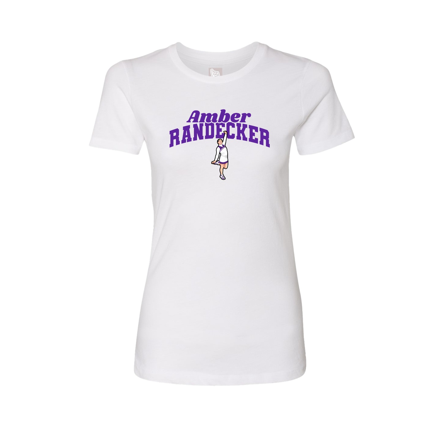 Fitted Women's Tee — Signature Arch in White