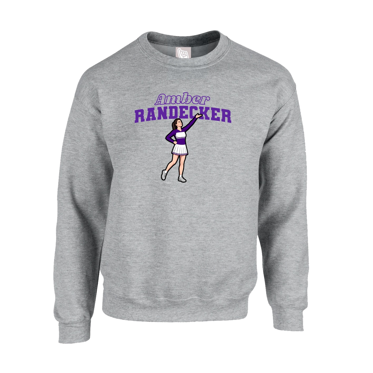 Fleece Crew — Name Arch in Grey