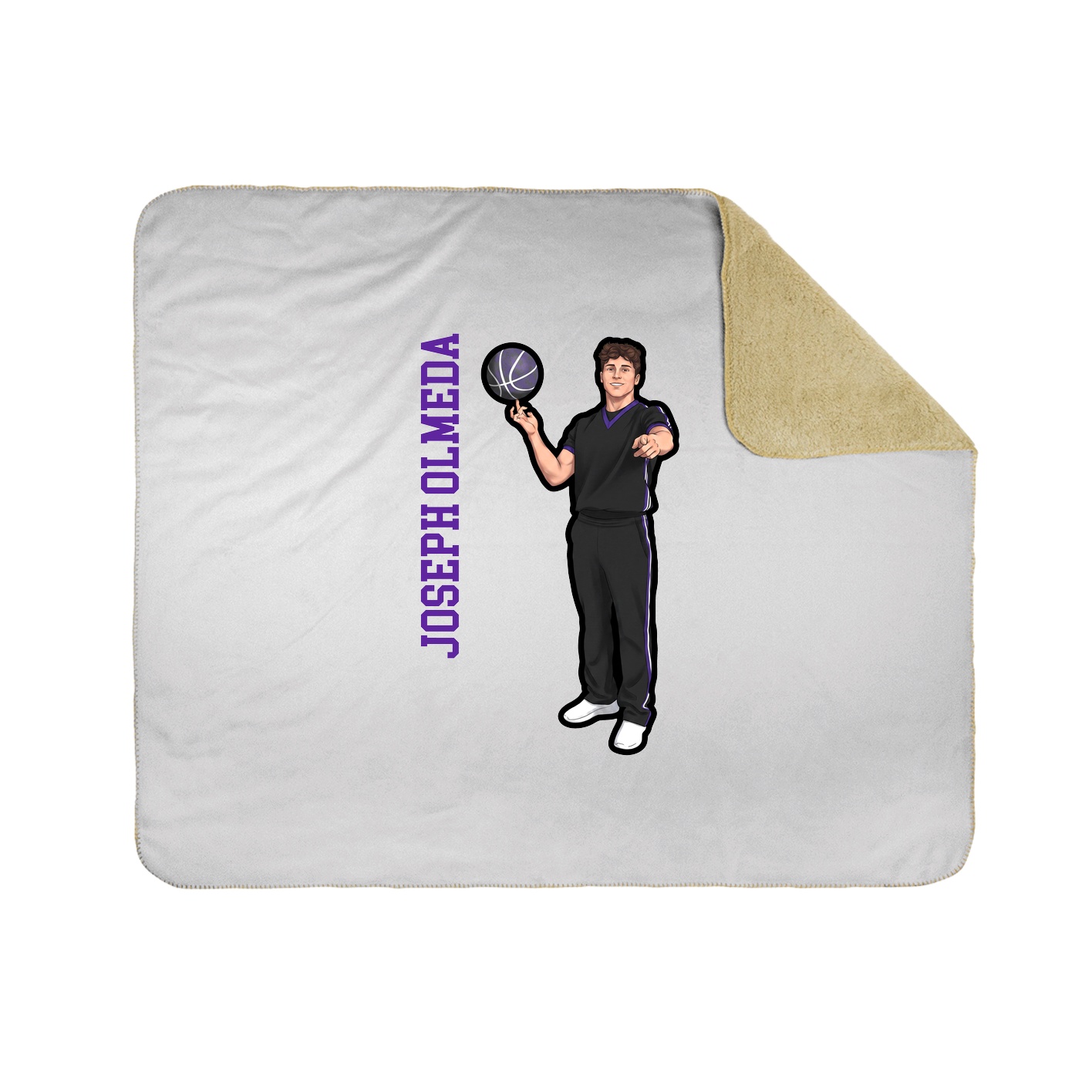 Throw Blanket — Name Vertical in White