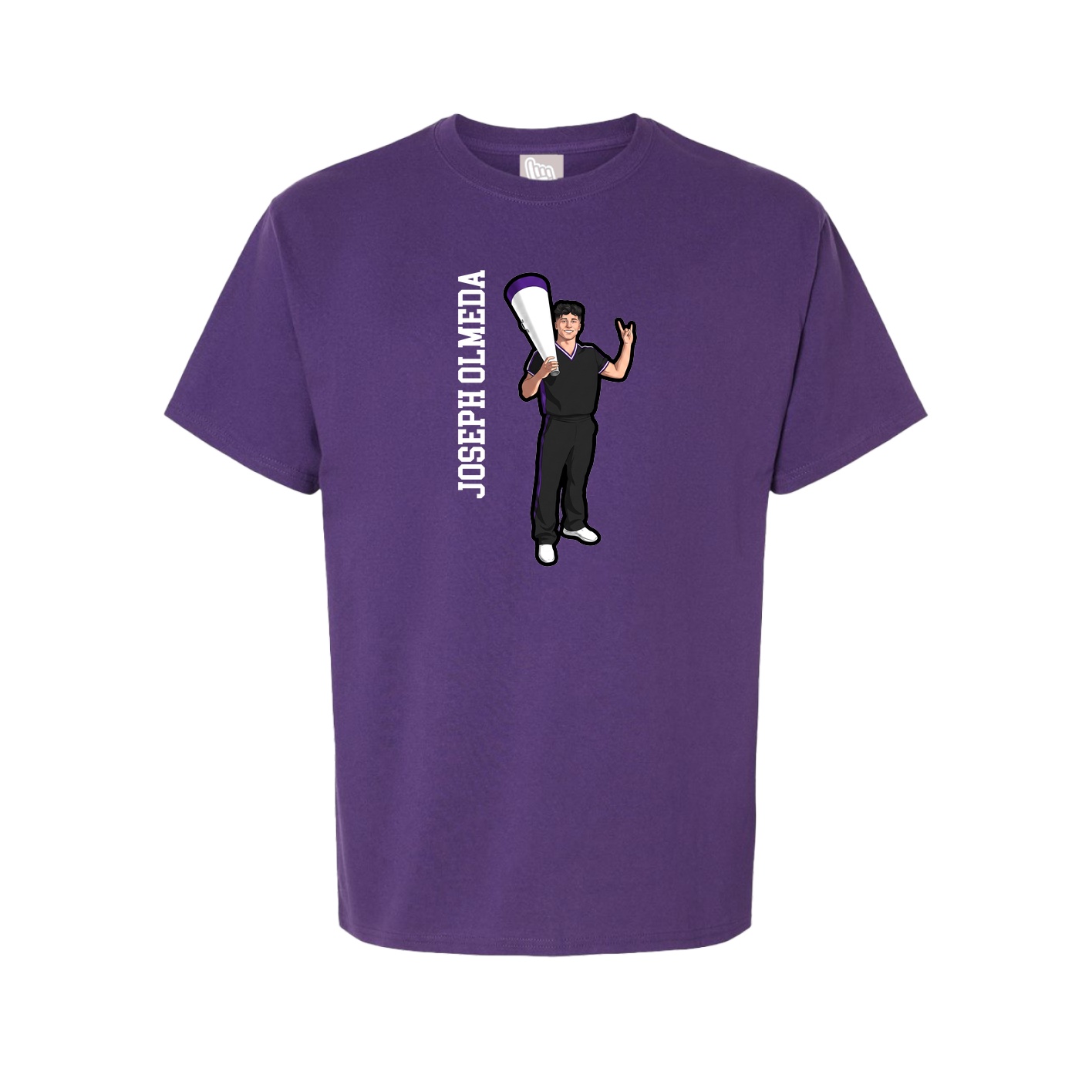 Youth Tee — Name Vertical in Purple