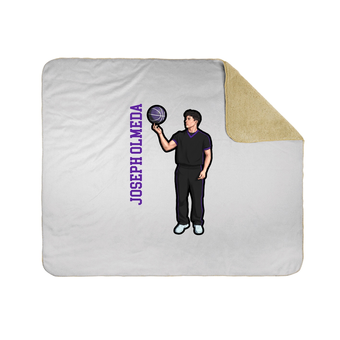 Throw Blanket — Name Vertical in White