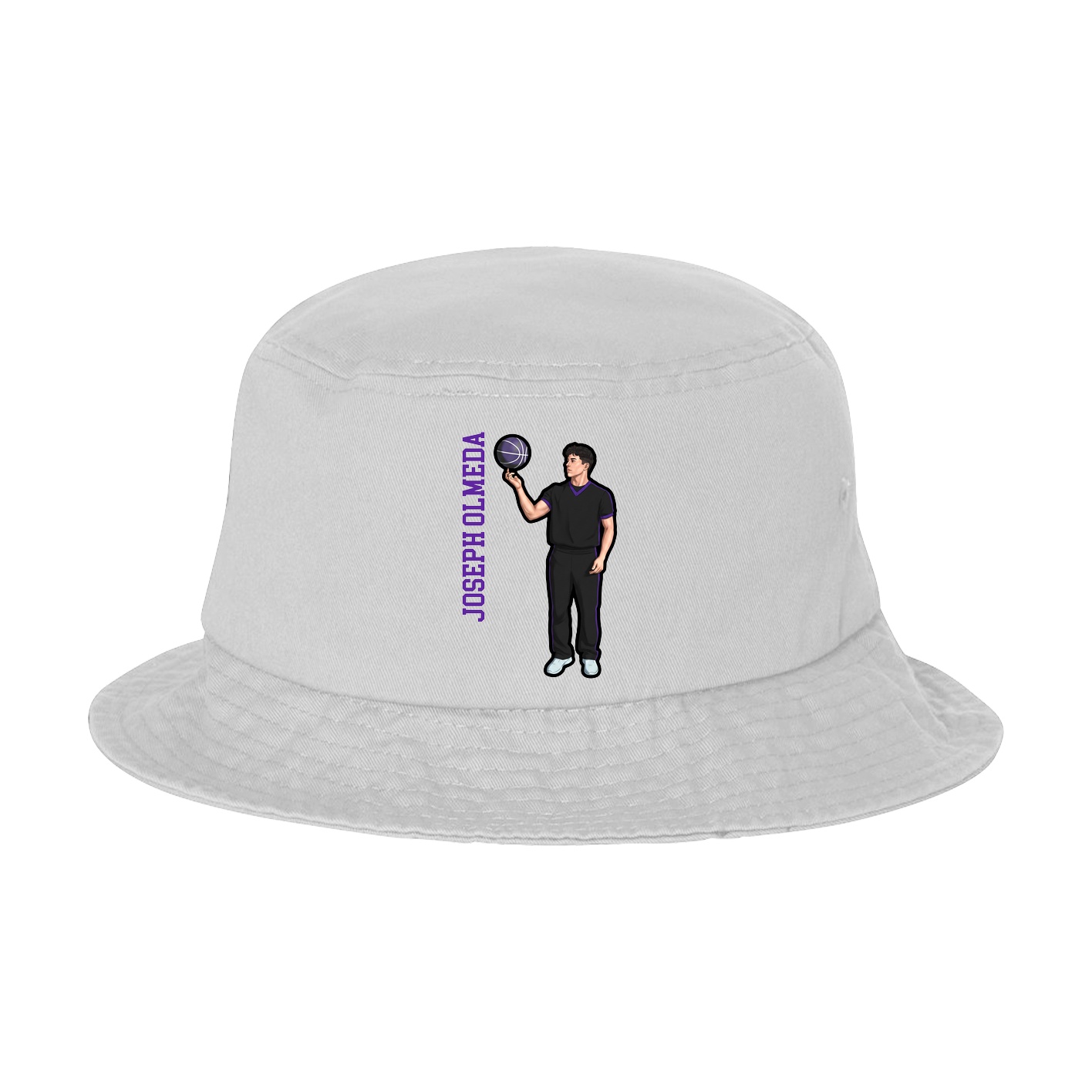 Bucket Cap — Name Vertical in White