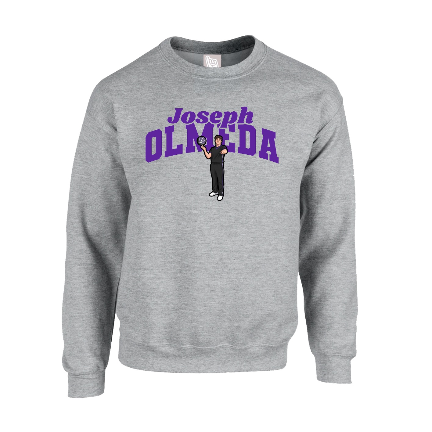 Fleece Crew — Signature Arch in Grey