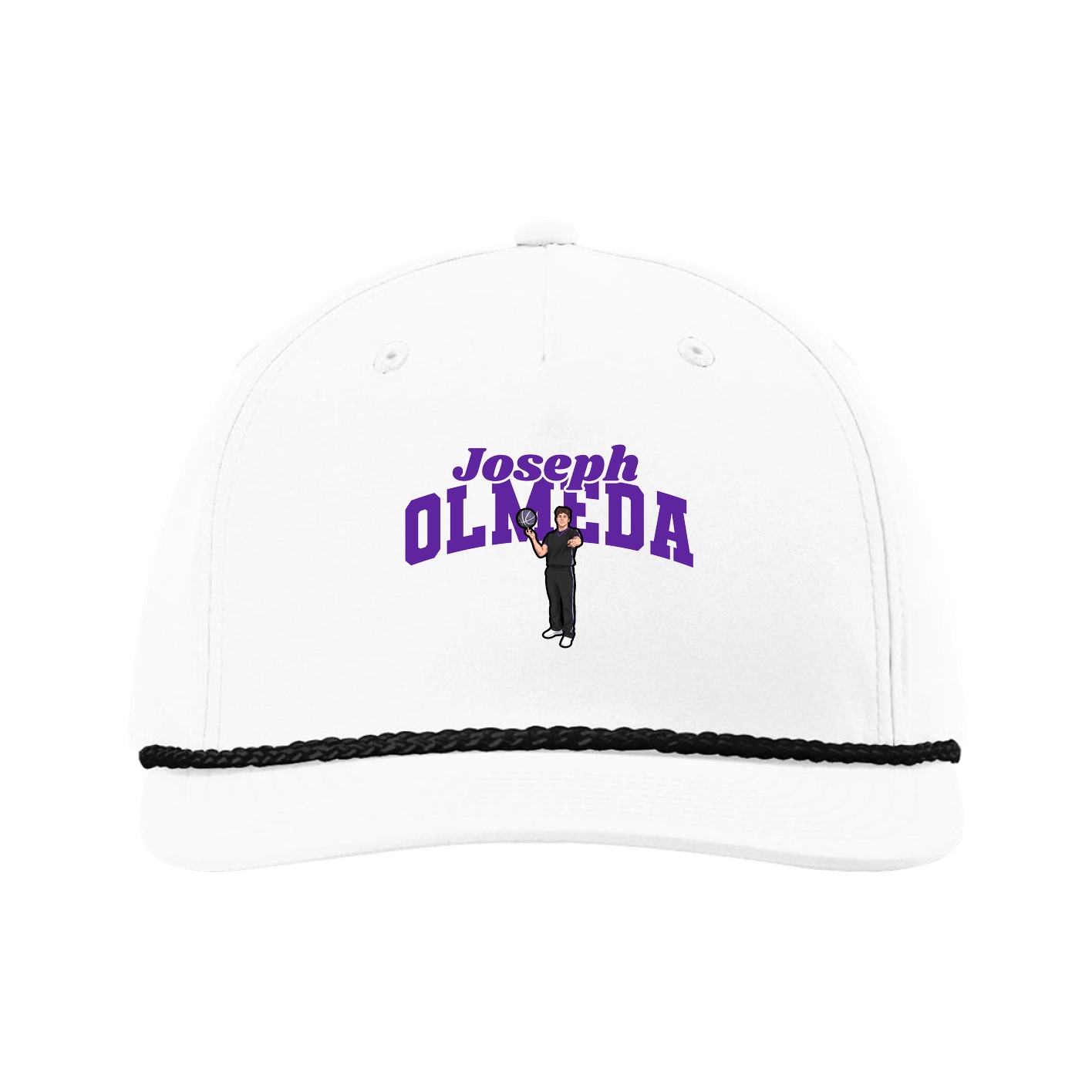Five-Panel Classic Rope Cap — Signature Arch in White