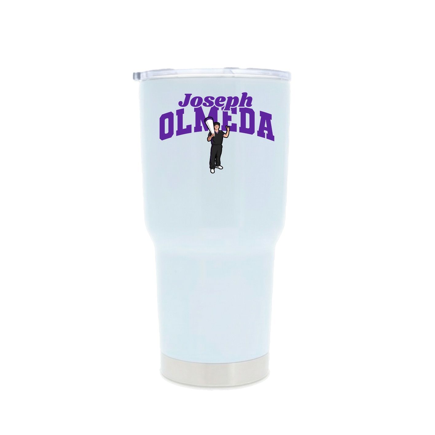 30oz Stainless Steel Tumbler — Signature Arch in White