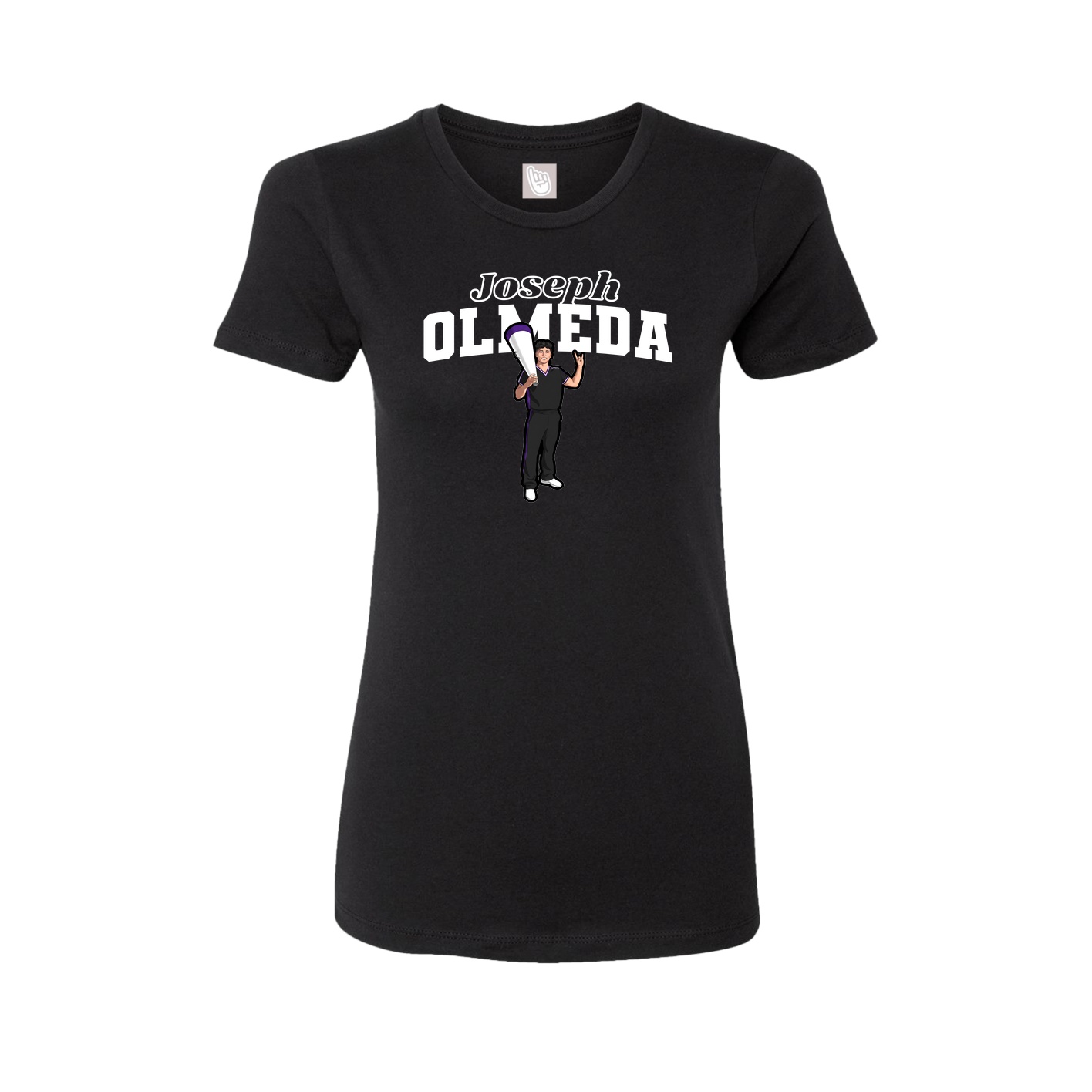 Fitted Women's Tee — Name Arch in Black