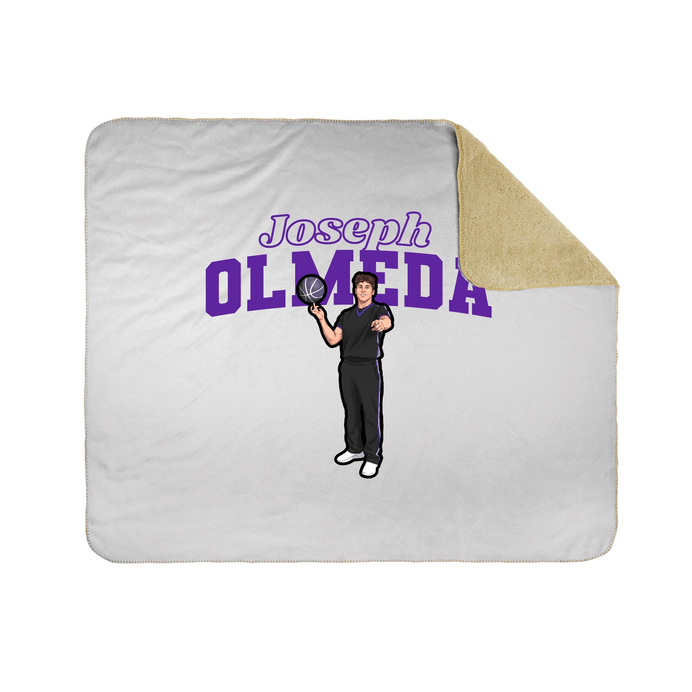 Throw Blanket — Name Arch in White