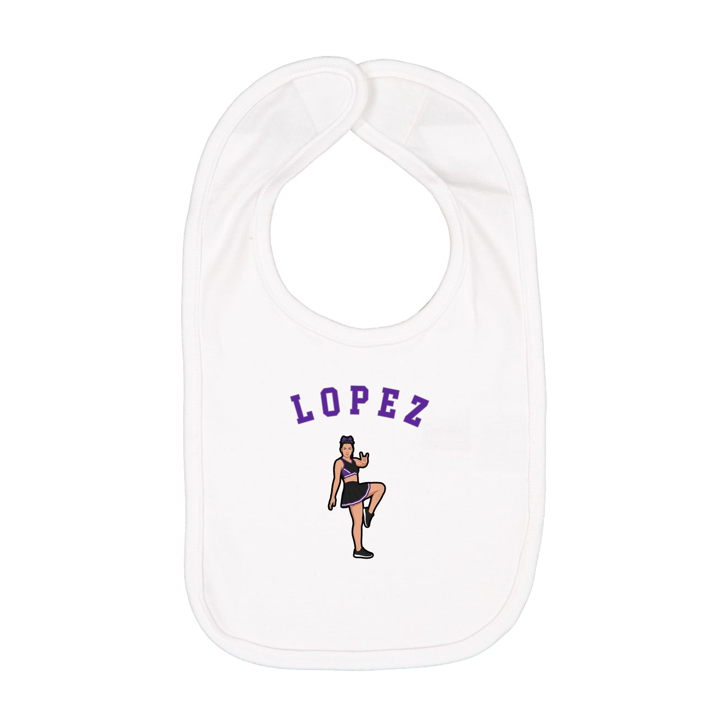 Infant Bib — Shirsey Arch in White