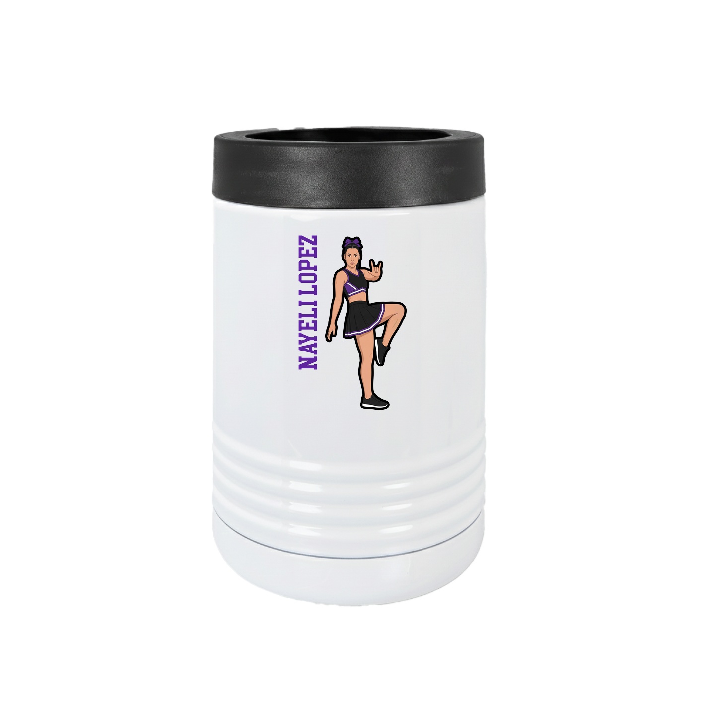 Beverage Holder — Name Vertical in White