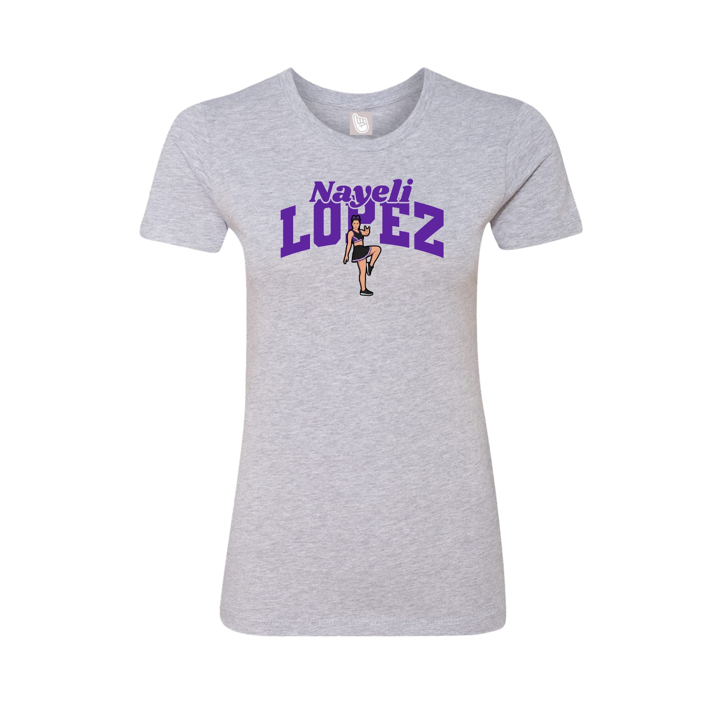 Fitted Women's Tee — Signature Arch in Grey