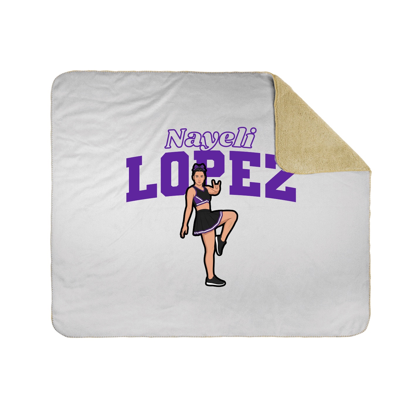 Throw Blanket — Name Arch in White