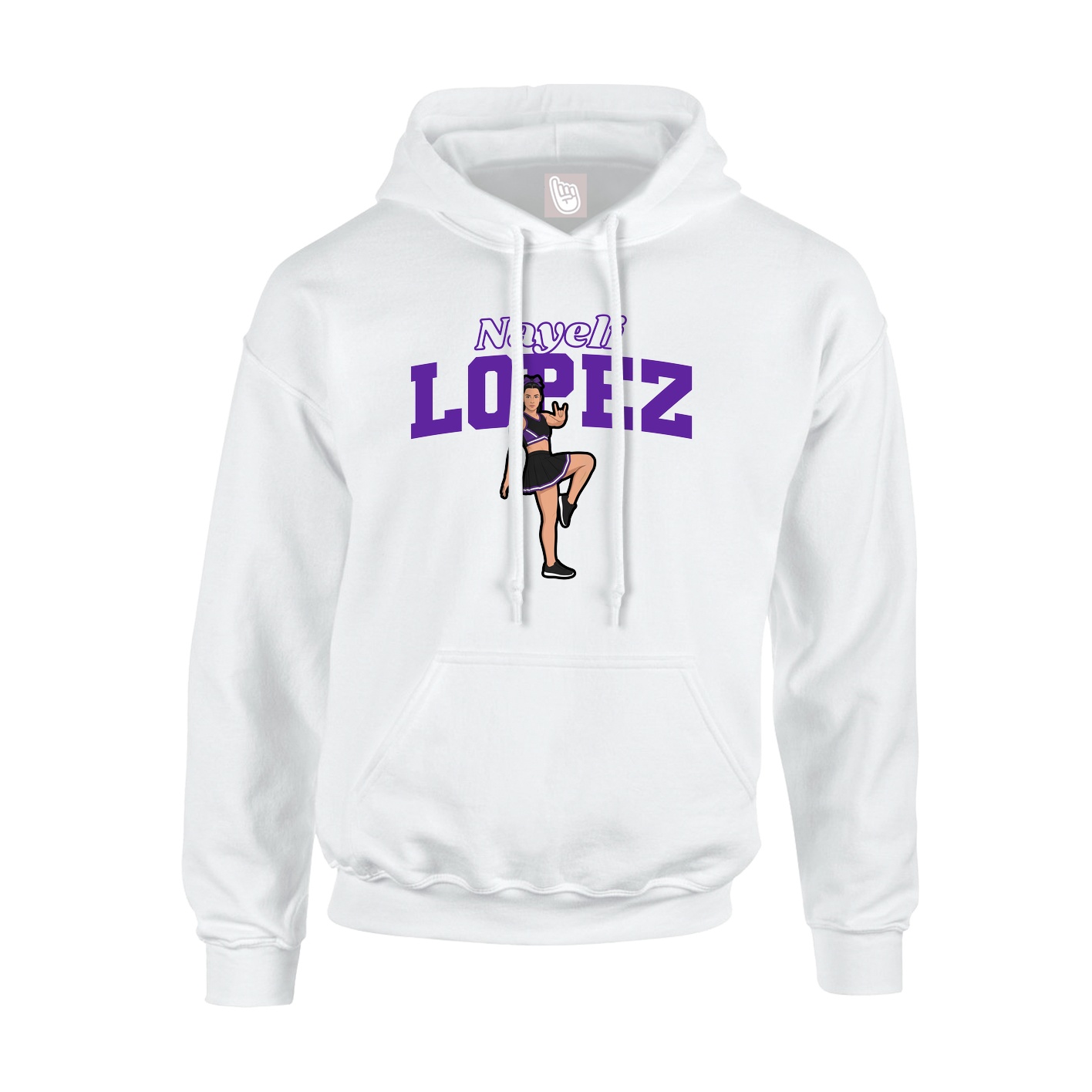 Hoodie — Name Arch in White