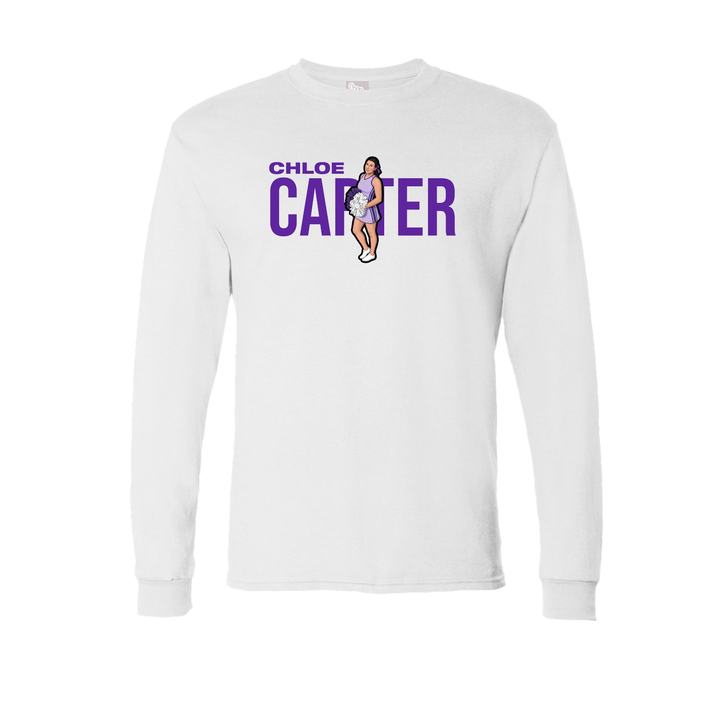 Long Sleeve Tee — Player Name in White