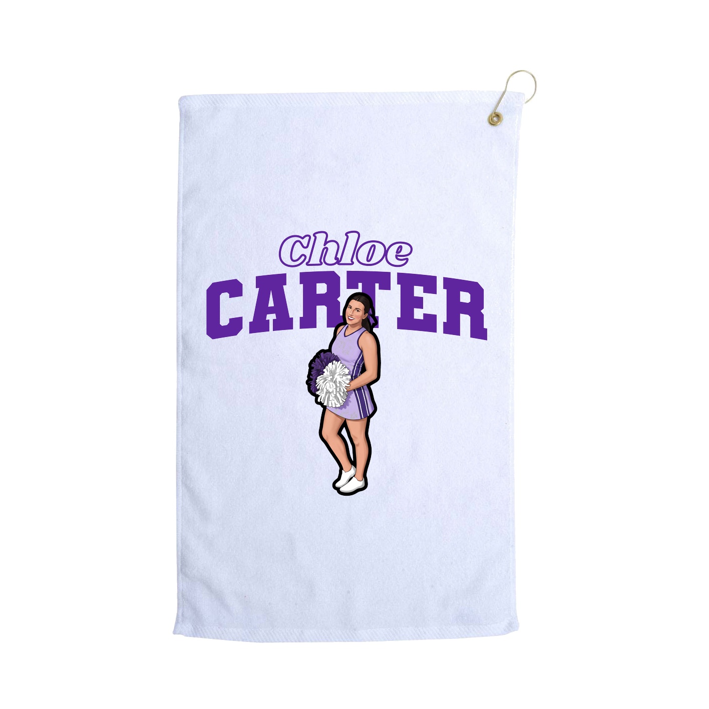 Golf Towel — Name Arch in White