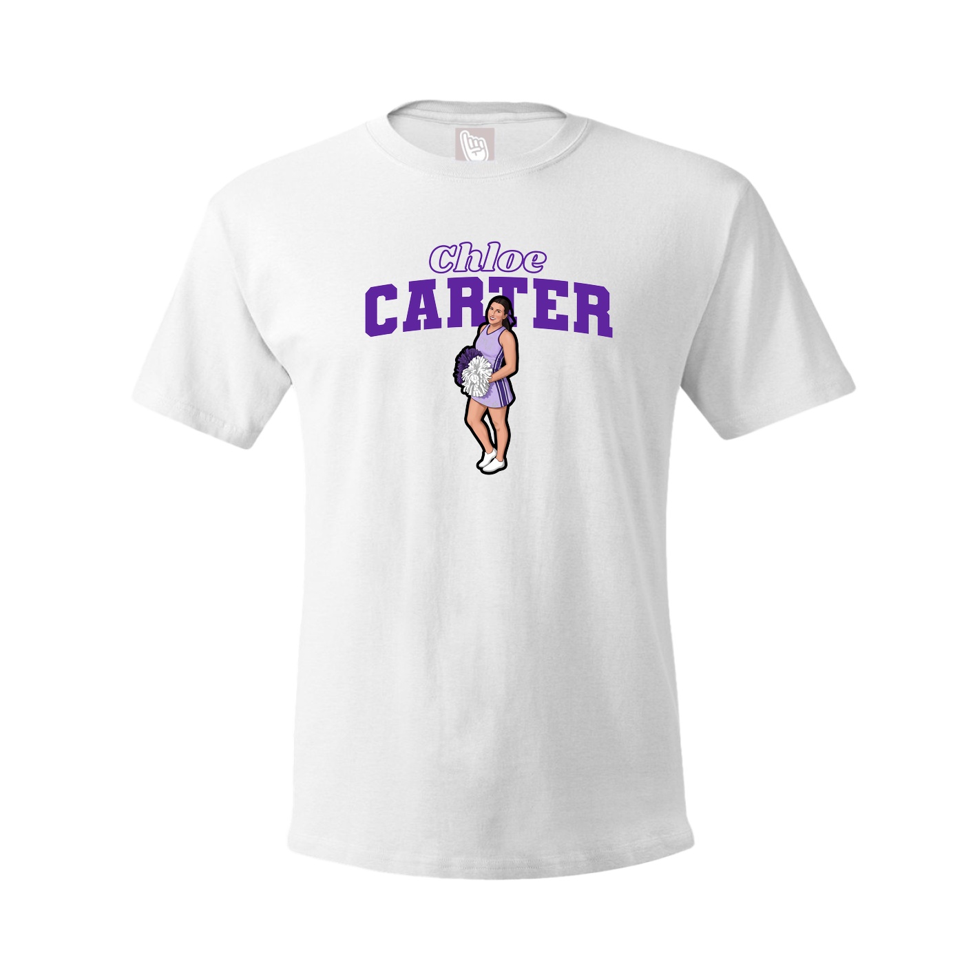 Youth Tee — Name Arch in White