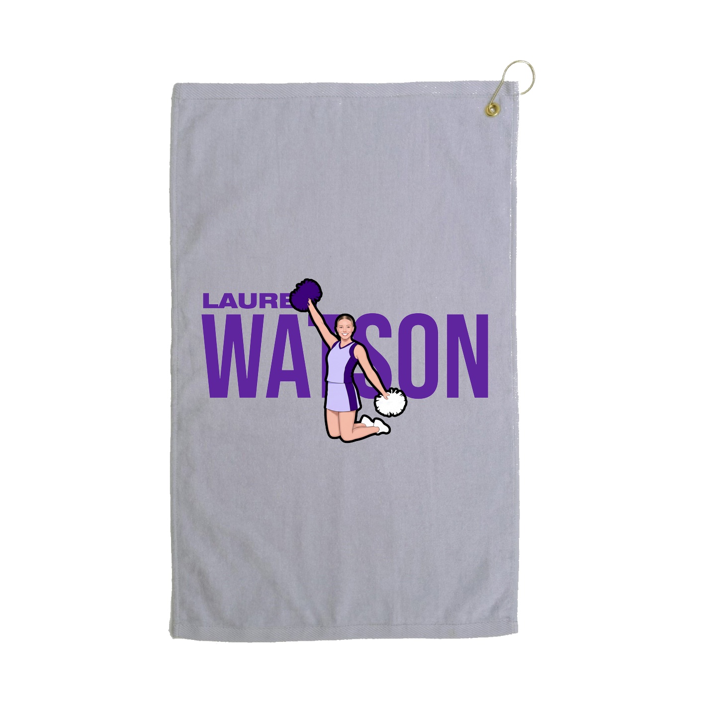 Golf Towel — Player Name in Grey
