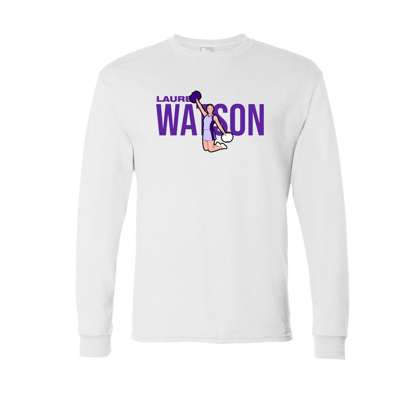 Long Sleeve Tee — Player Name in White