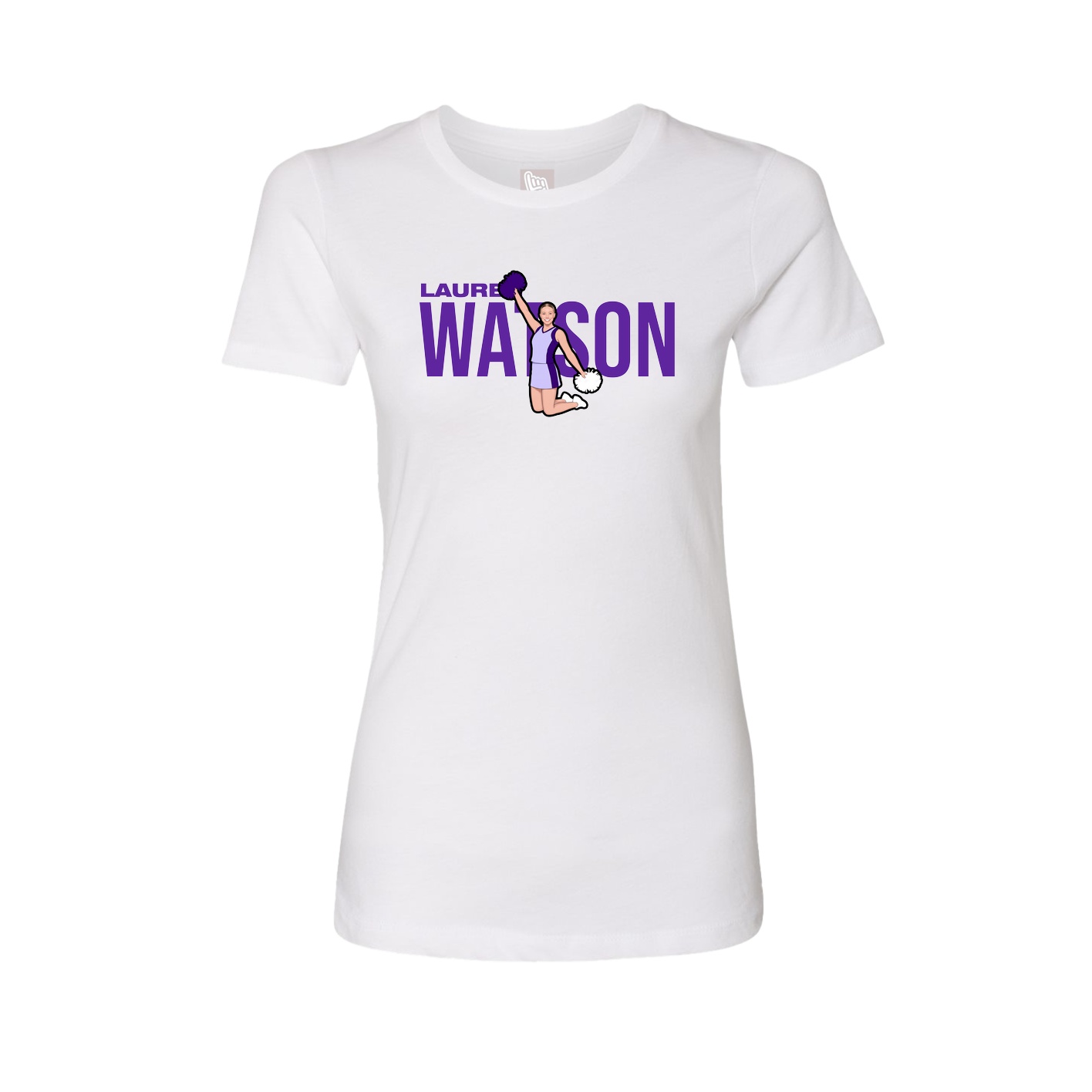 Fitted Women's Tee — Player Name in White