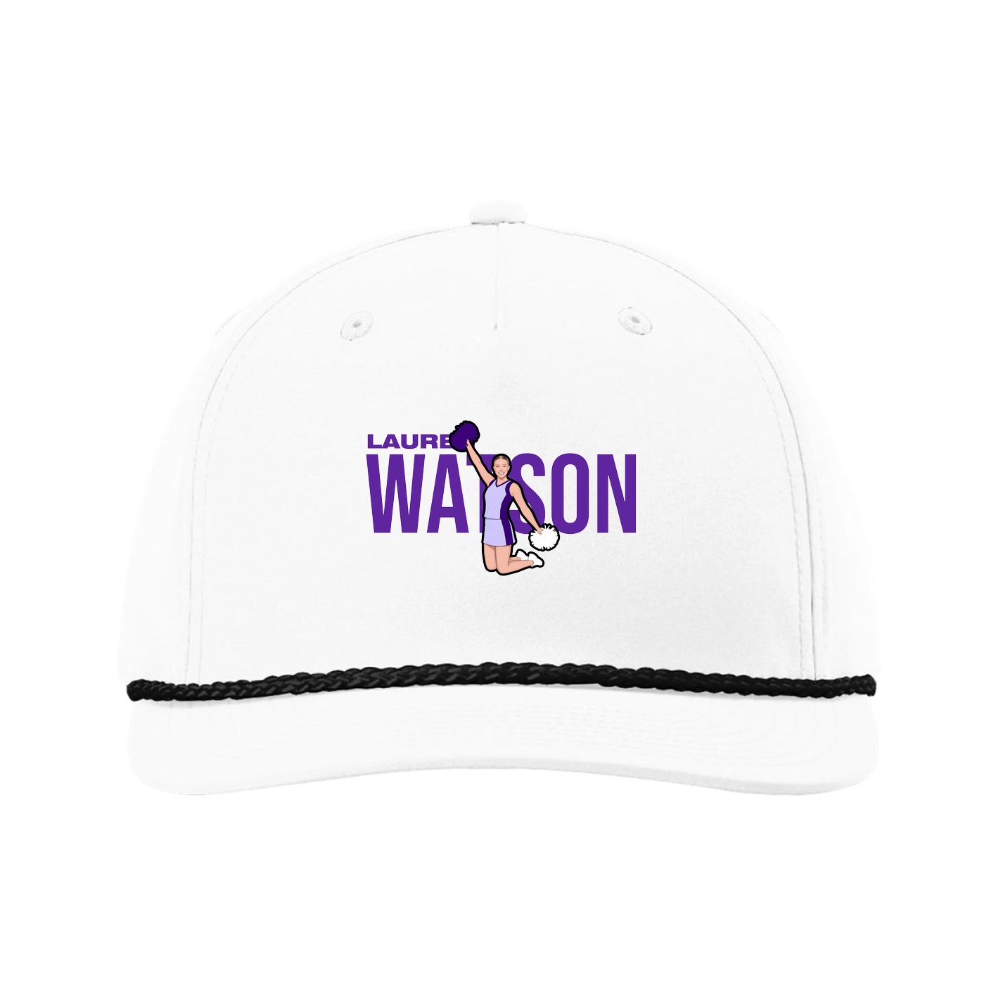 Five-Panel Classic Rope Cap — Player Name in White