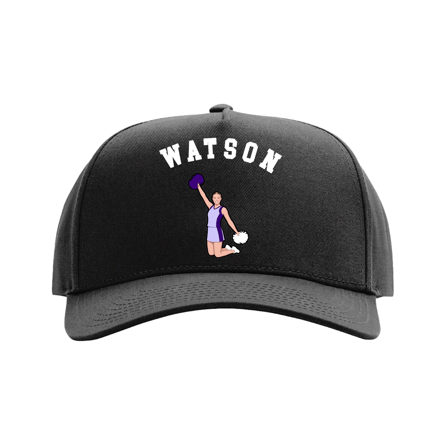 Full Fabric Five-Panel Champ Cap — Shirsey Arch in Black