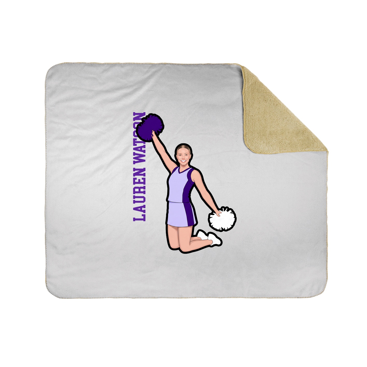 Throw Blanket — Name Vertical in White