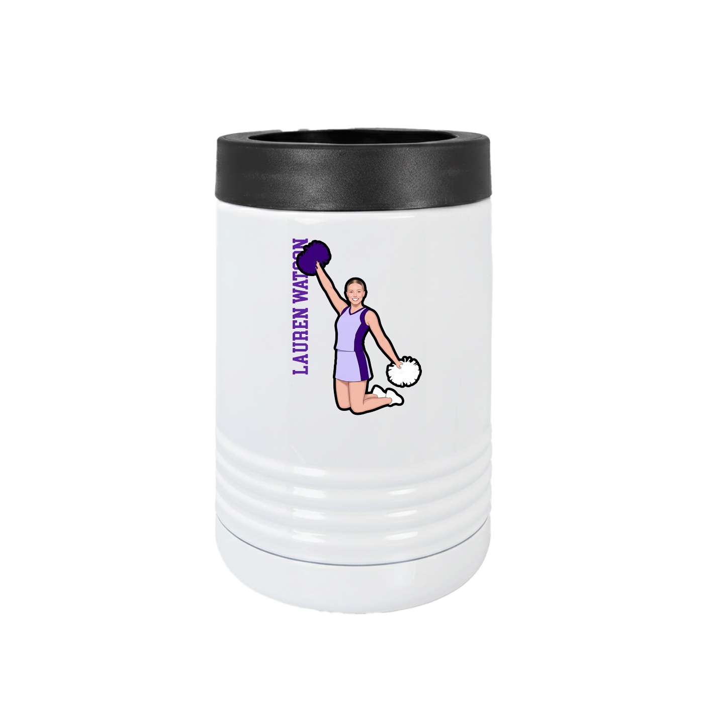 Beverage Holder — Name Vertical in White
