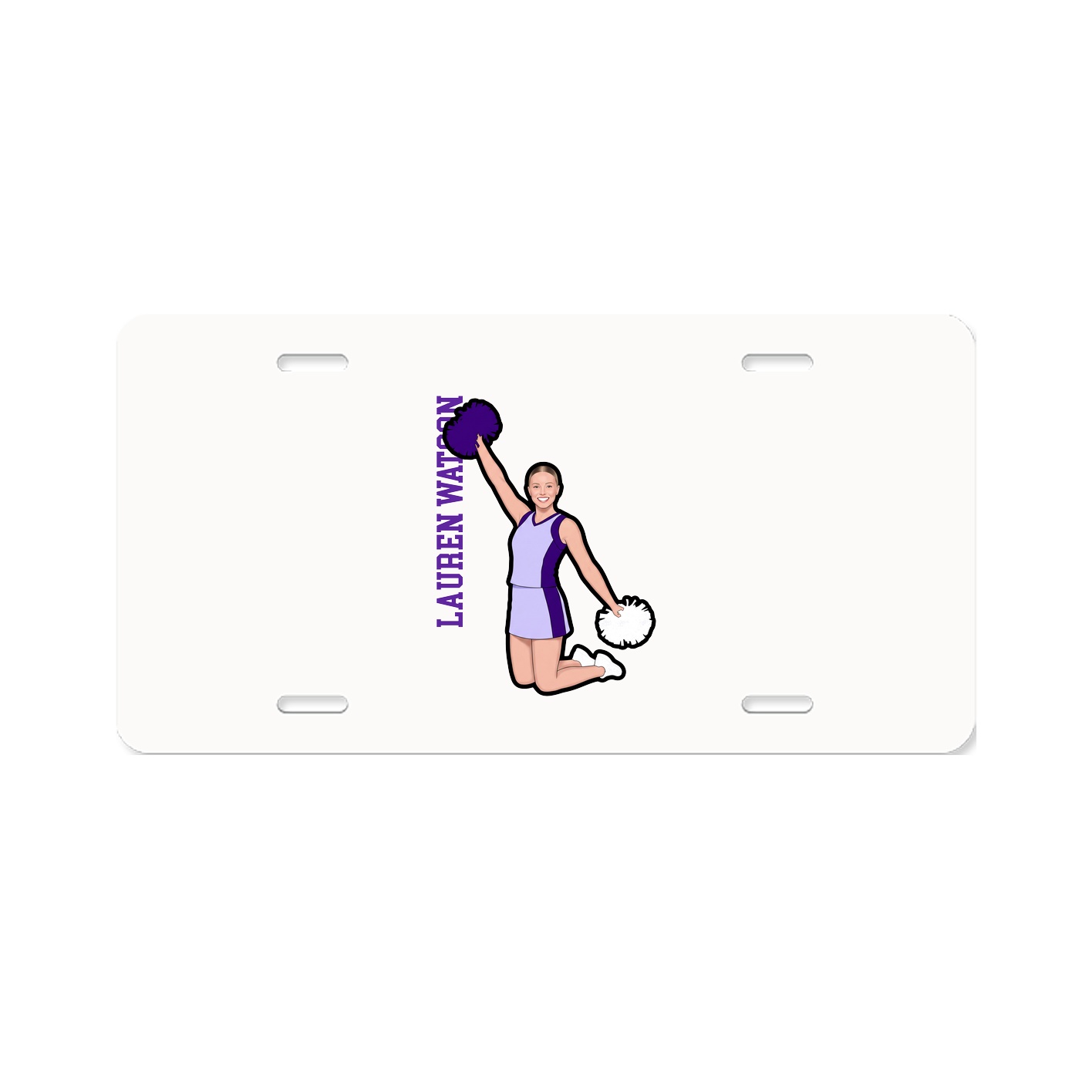 License Plate — Name Vertical in Classic