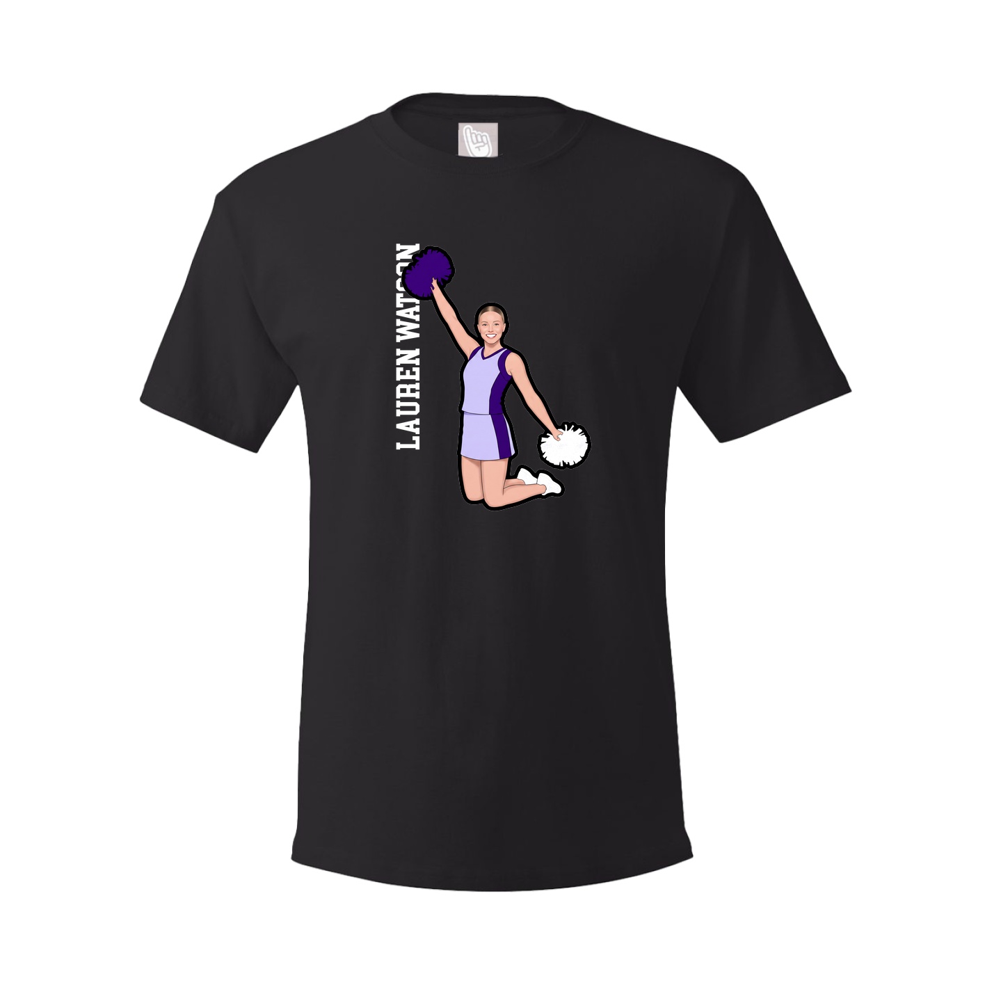 Youth Tee — Name Vertical in Black