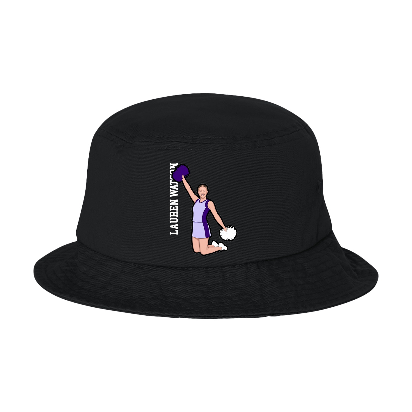 Bucket Cap — Name Vertical in Black