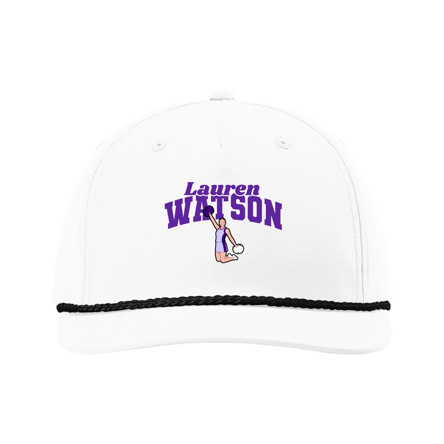 Five-Panel Classic Rope Cap — Signature Arch in White
