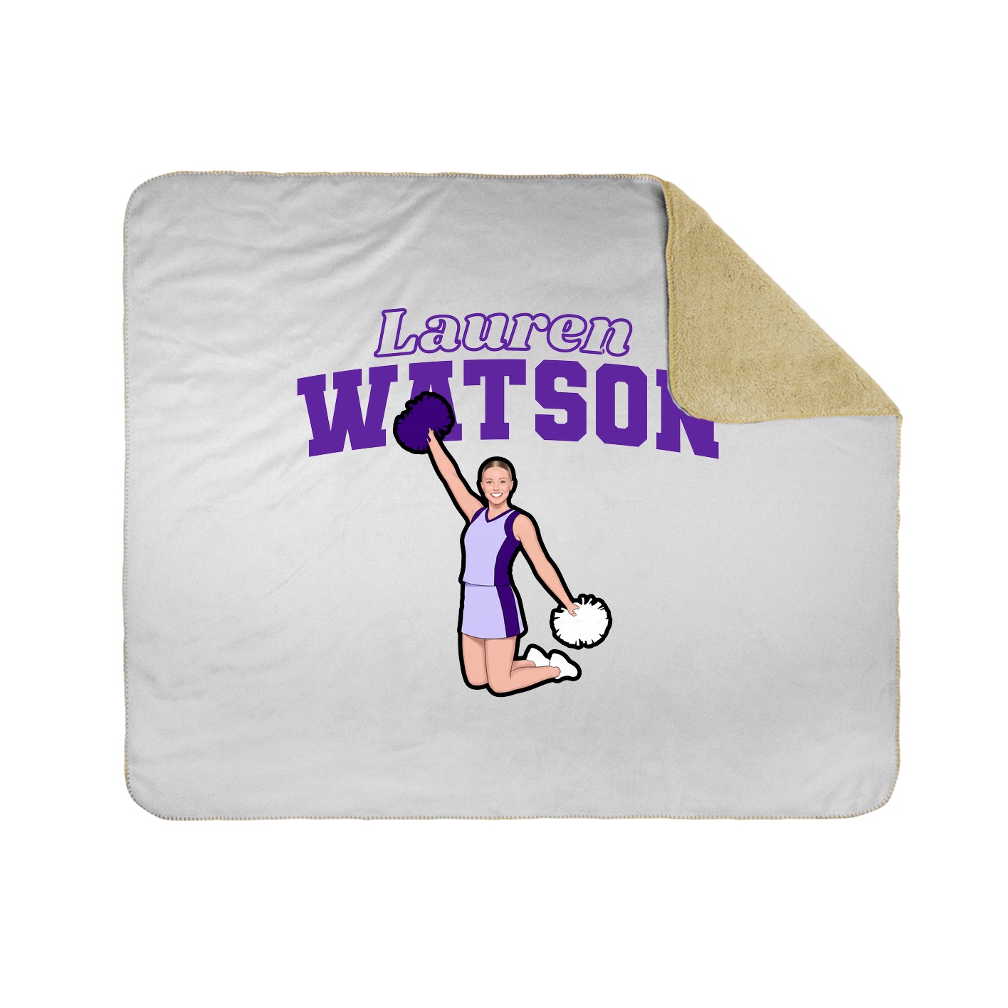 Throw Blanket — Name Arch in White