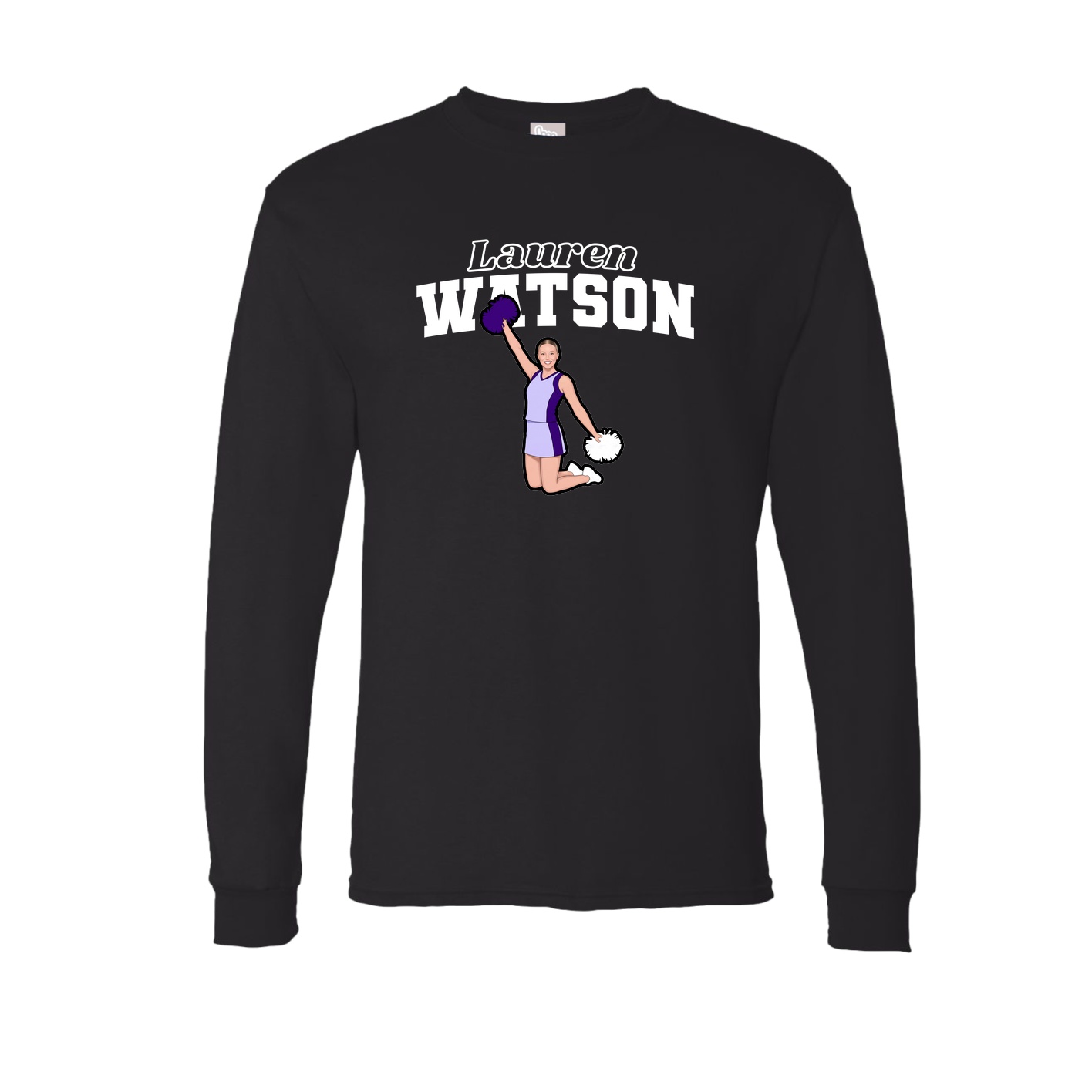 Long Sleeve Tee — Name Arch in Black