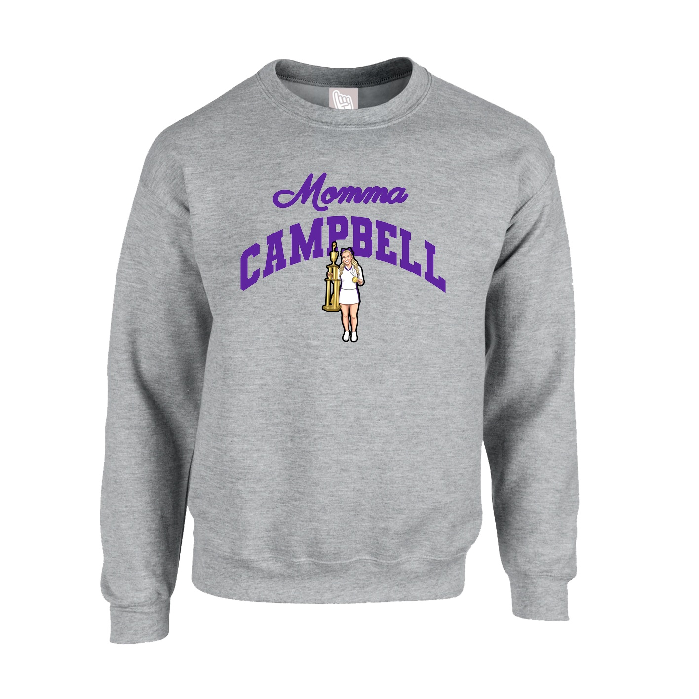 Fleece Crew — Mothers Day Arch in Grey