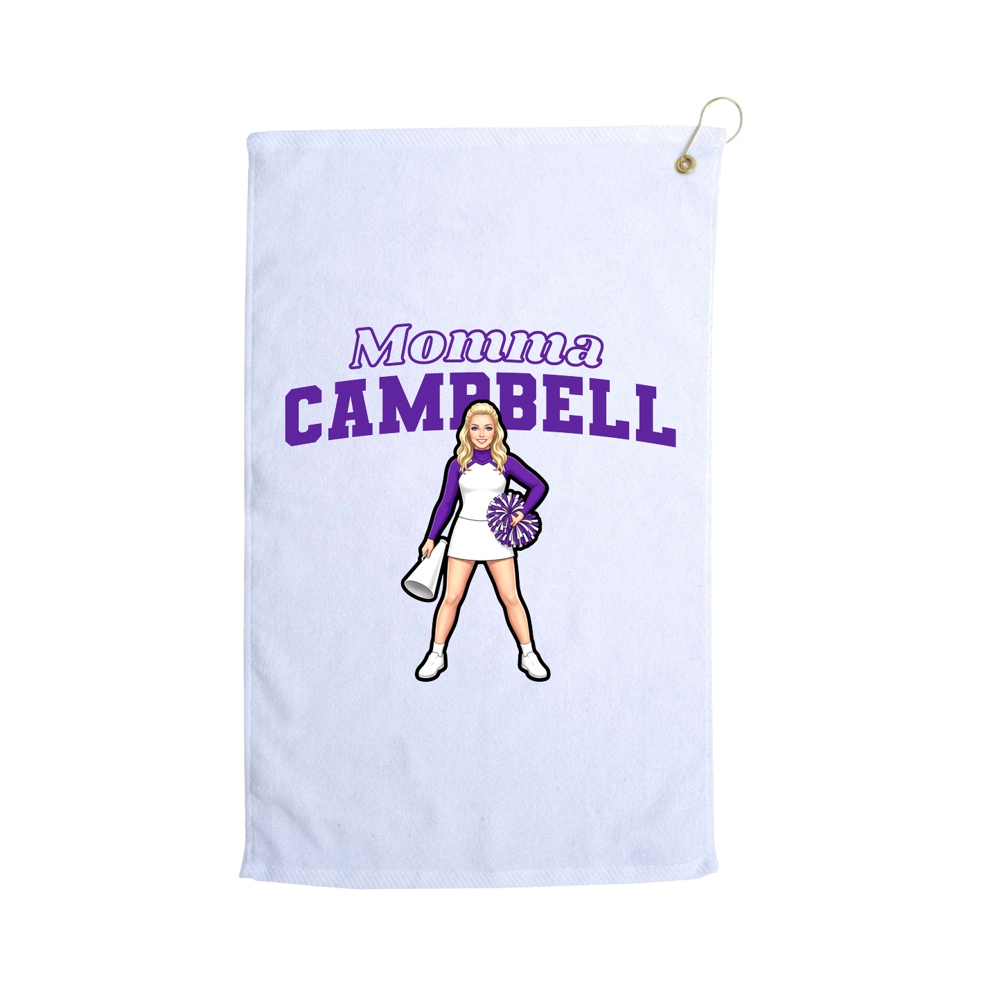 Golf Towel — Mothers Day Block in White